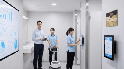 Cleaners and supervisors for smart toilet. Training on how to use smart toilet solution