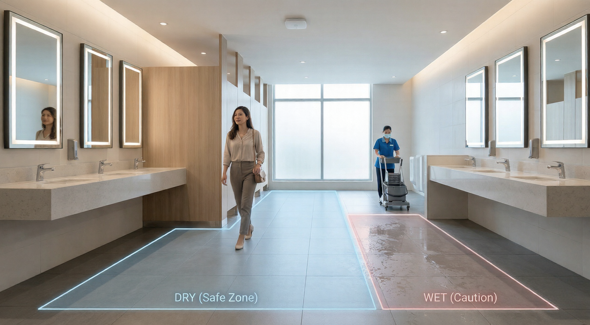 floor wetness in action,