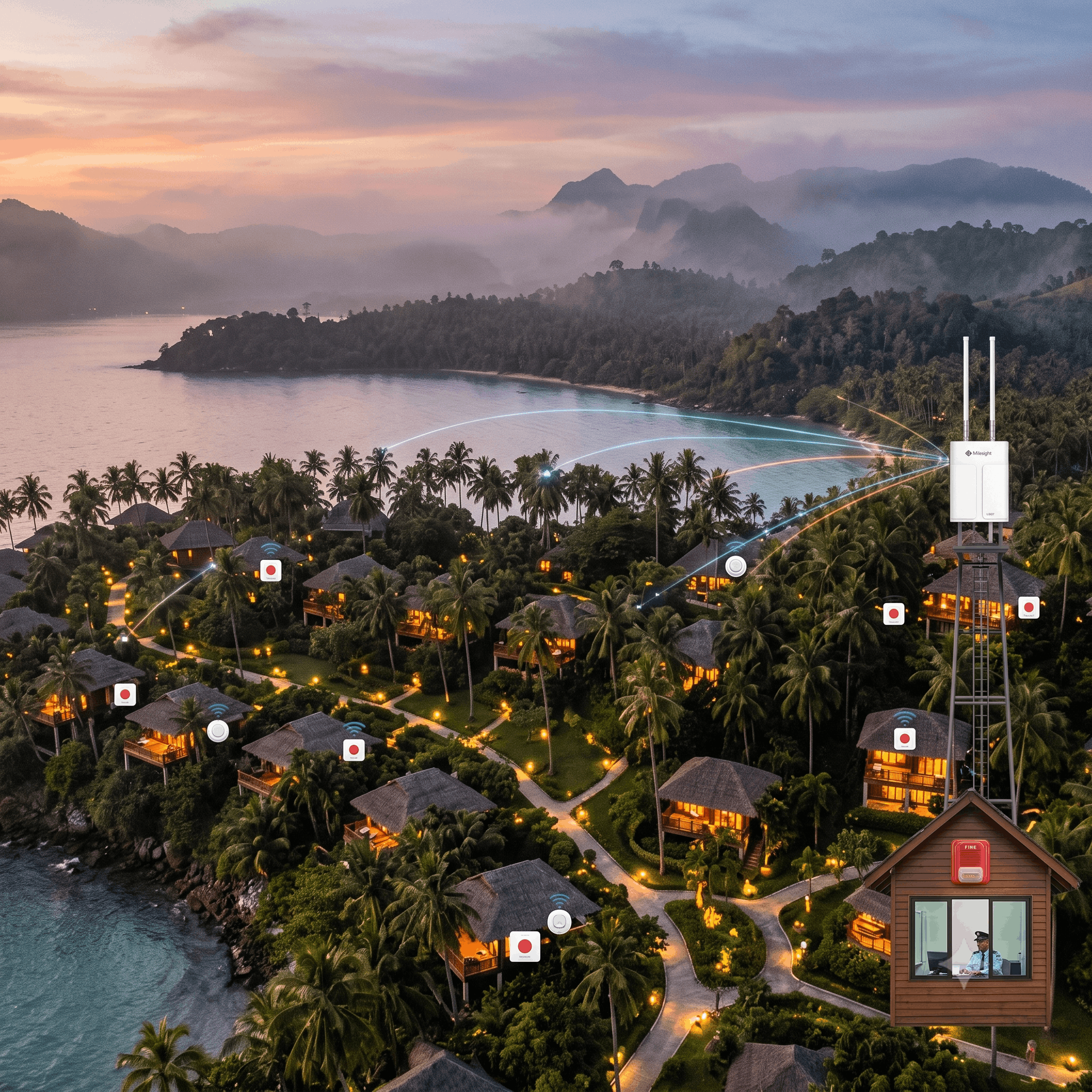 wireless resort safety system LoRaWAN villa deployment