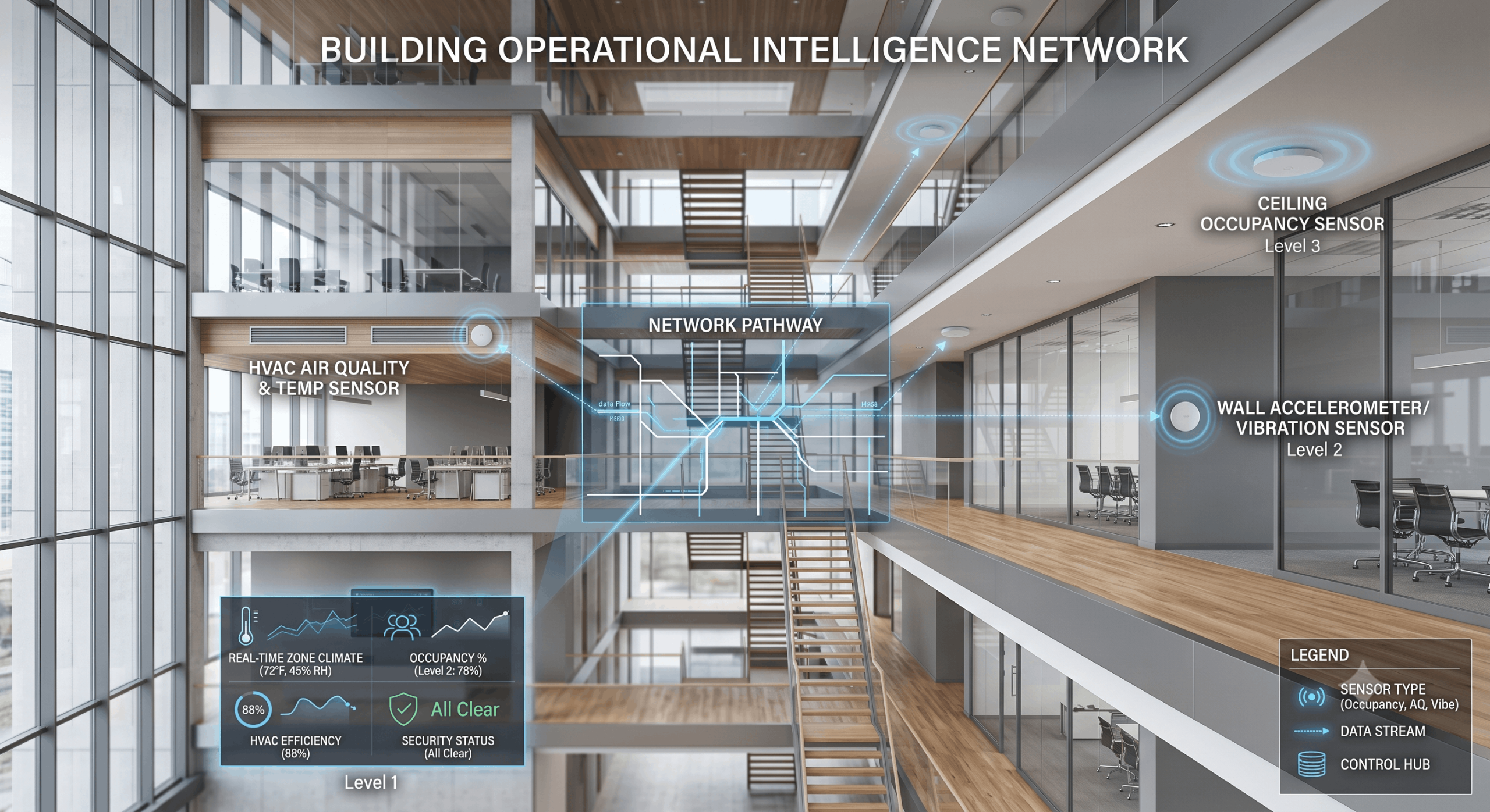 LoRaWAN smart buildings sensor network
