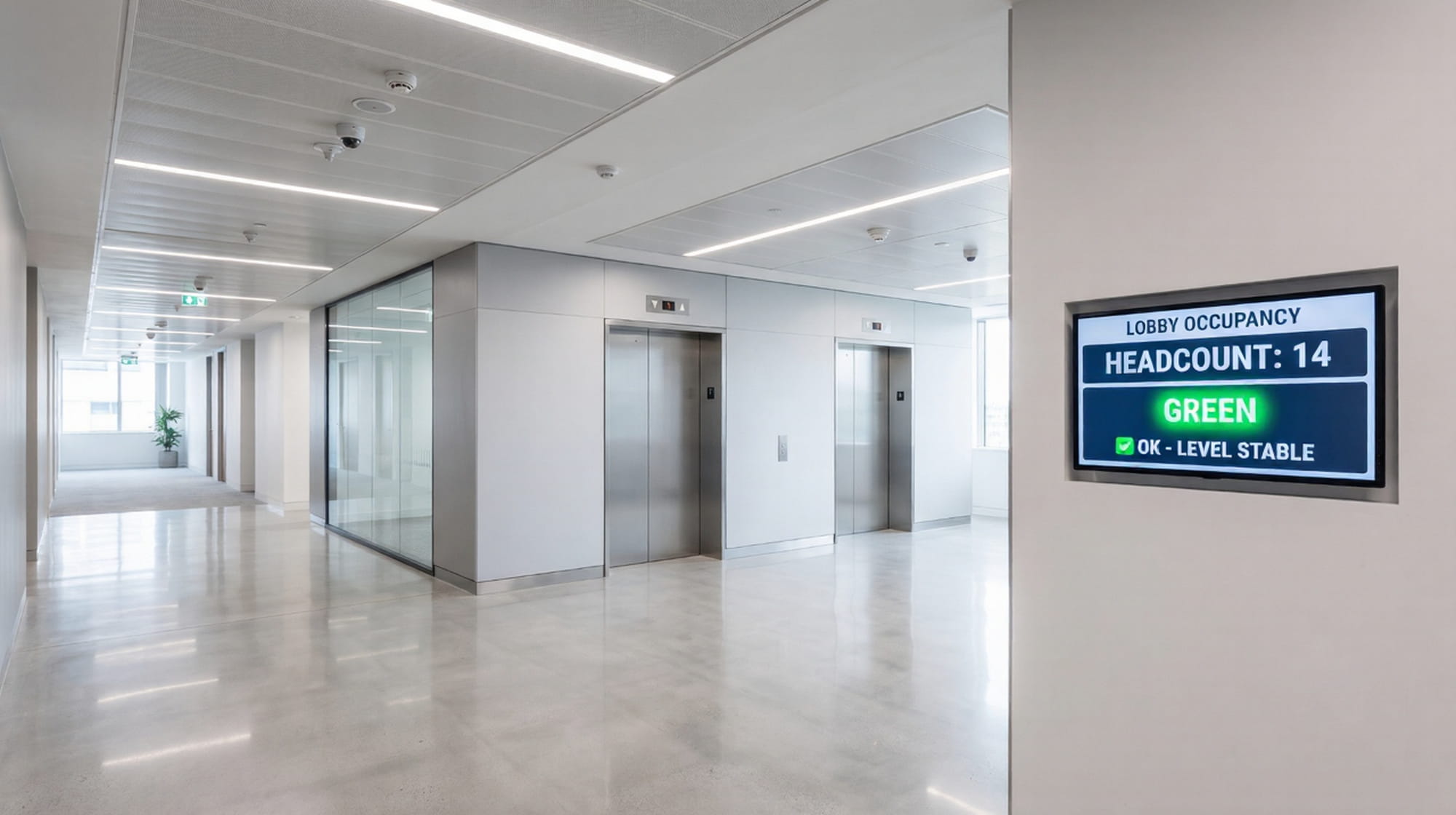 ilesight VS125-P people counting sensor BMS integration at lift lobby entrance