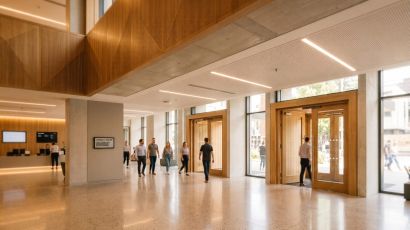 venue occupancy management system installed at hall entrance