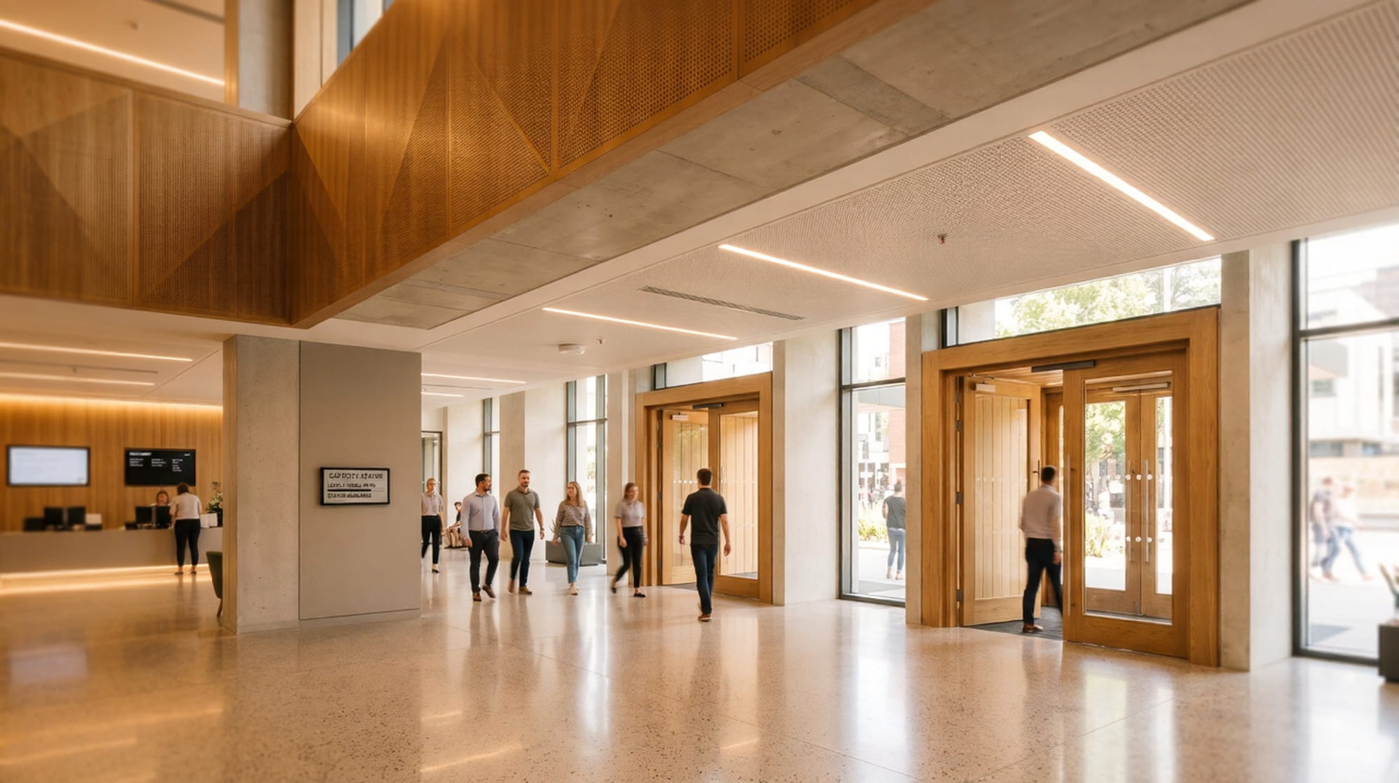 venue occupancy management system installed at hall entrance